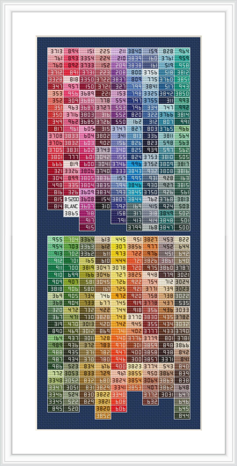 DMC Thread Color Chart Sampler Cross Stitch Pattern PDF – Instant ...