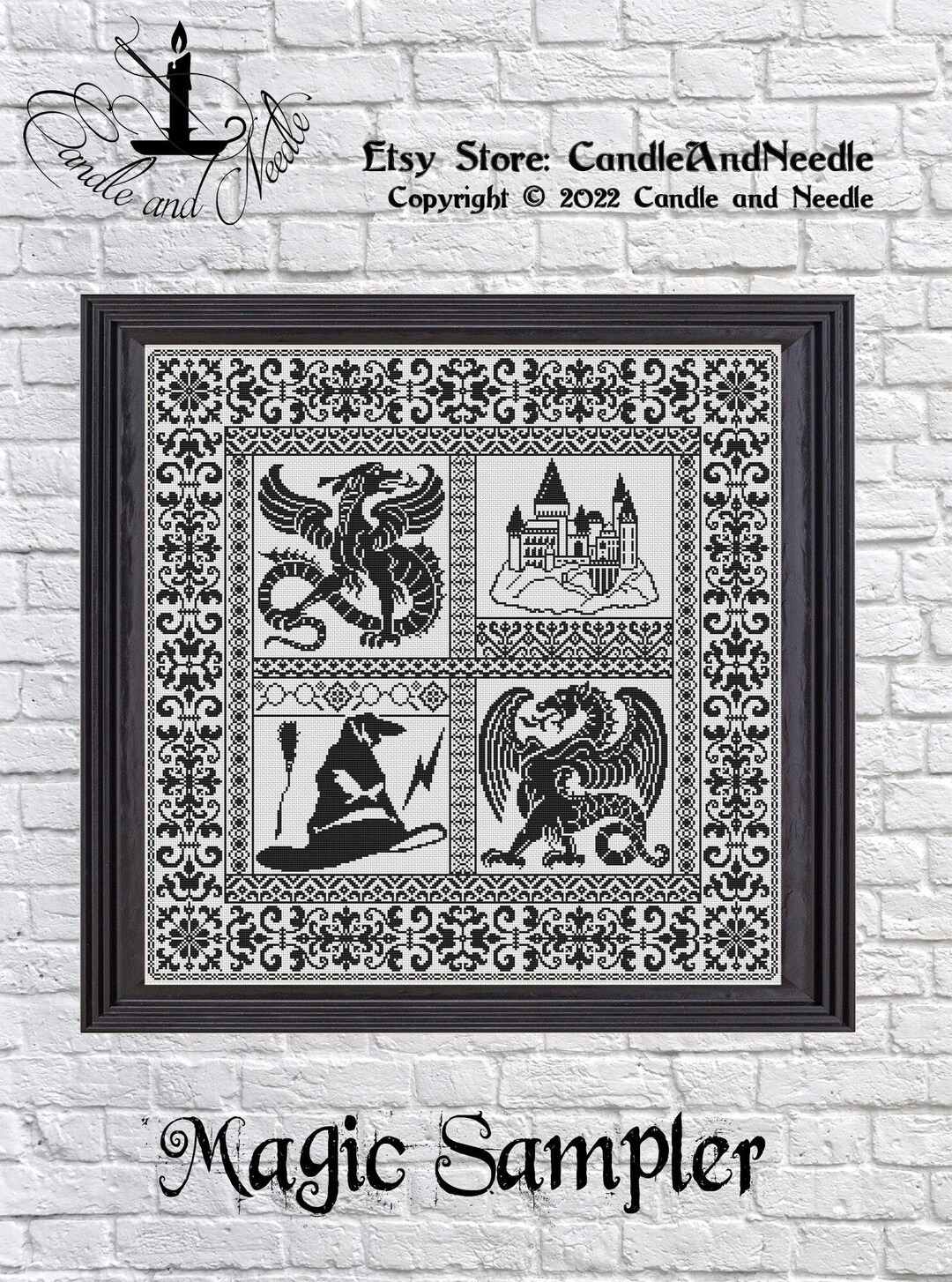 Magic Monochrome Sampler #1 Cross Stitch Counted Chart PDF Instant ...