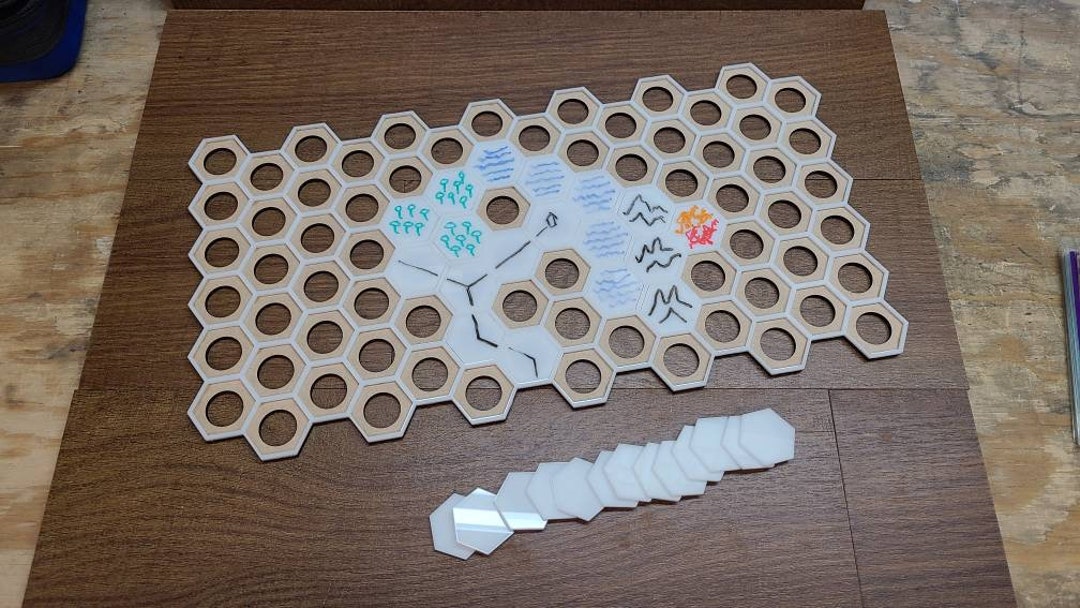 Dry Erase Hex Map Perfect for Roll Playing or Prototyping Etsy