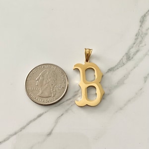 Boston City Pendant | Massachusetts Pendant| Gift For Son-  Initial B Charm - Sports Fan | Gift for him | Girlfriend Gift | MA State Pendant