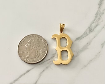 Boston City Pendant | Massachusetts Pendant| Gift For Son-  Initial B Charm - Sports Fan | Gift for him | Girlfriend Gift | MA State Pendant
