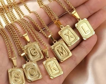 Gold Initial Pendant | Womens Letter Pendant | Gift For her | Unisex Letter Charm | Boyfriend Gift