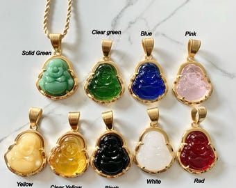 18K Stainless Steel Jade Buddha | Buddha Pendant | Good Luck Pendant | Gifts For Her | Boyfriend Gift | Chinese Buddha Charm