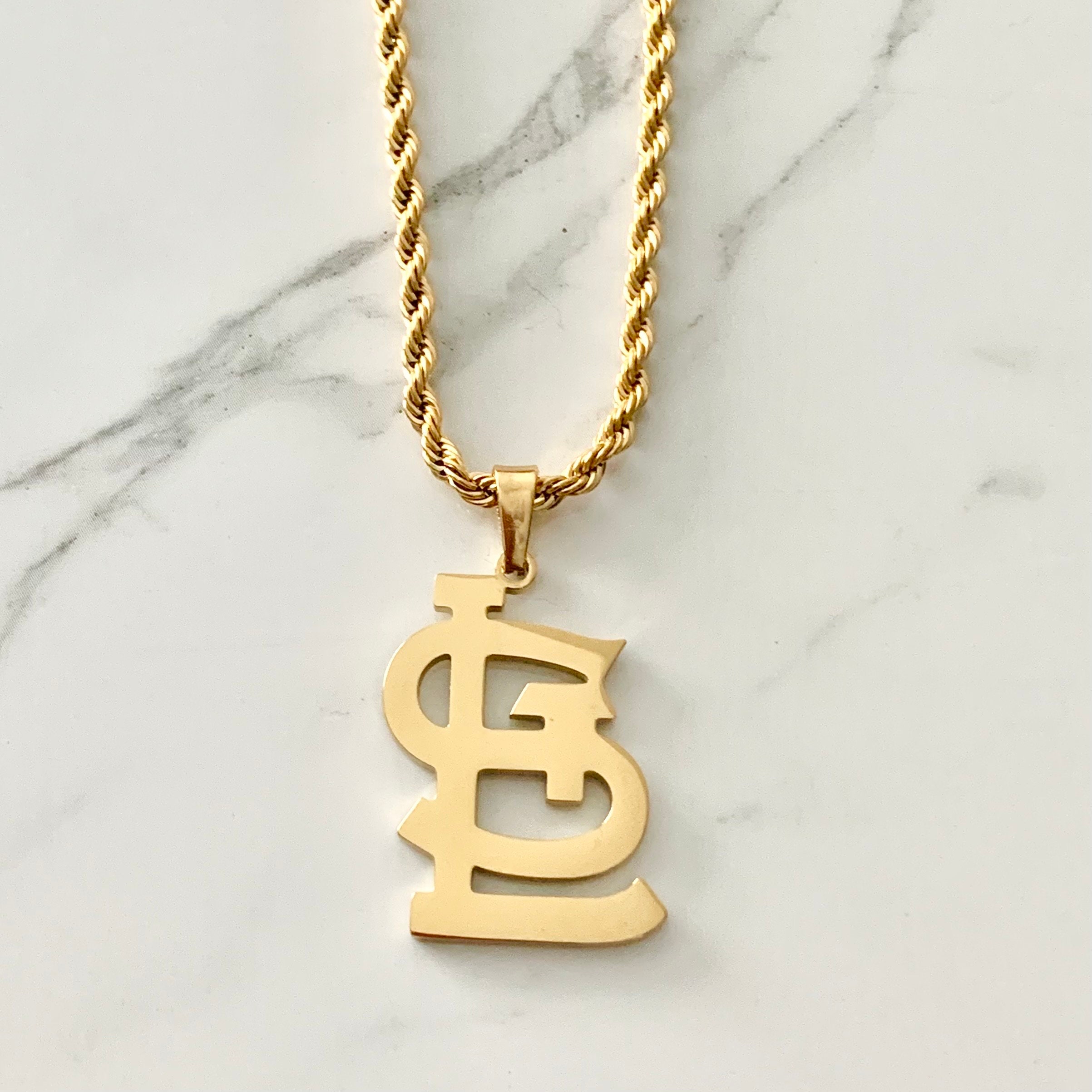 MLB St. Louis Cardinals Team Logo Pendant Necklace on a .925 SS Snake Chain