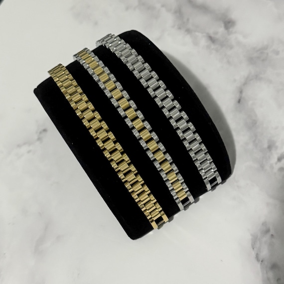 Rollie Bracelet | Gold Watch Band | Presidential Watch Bracelet | Unisex | Boyfriend Gift | Womens Watch Bracelet | Chain Link Bracelet