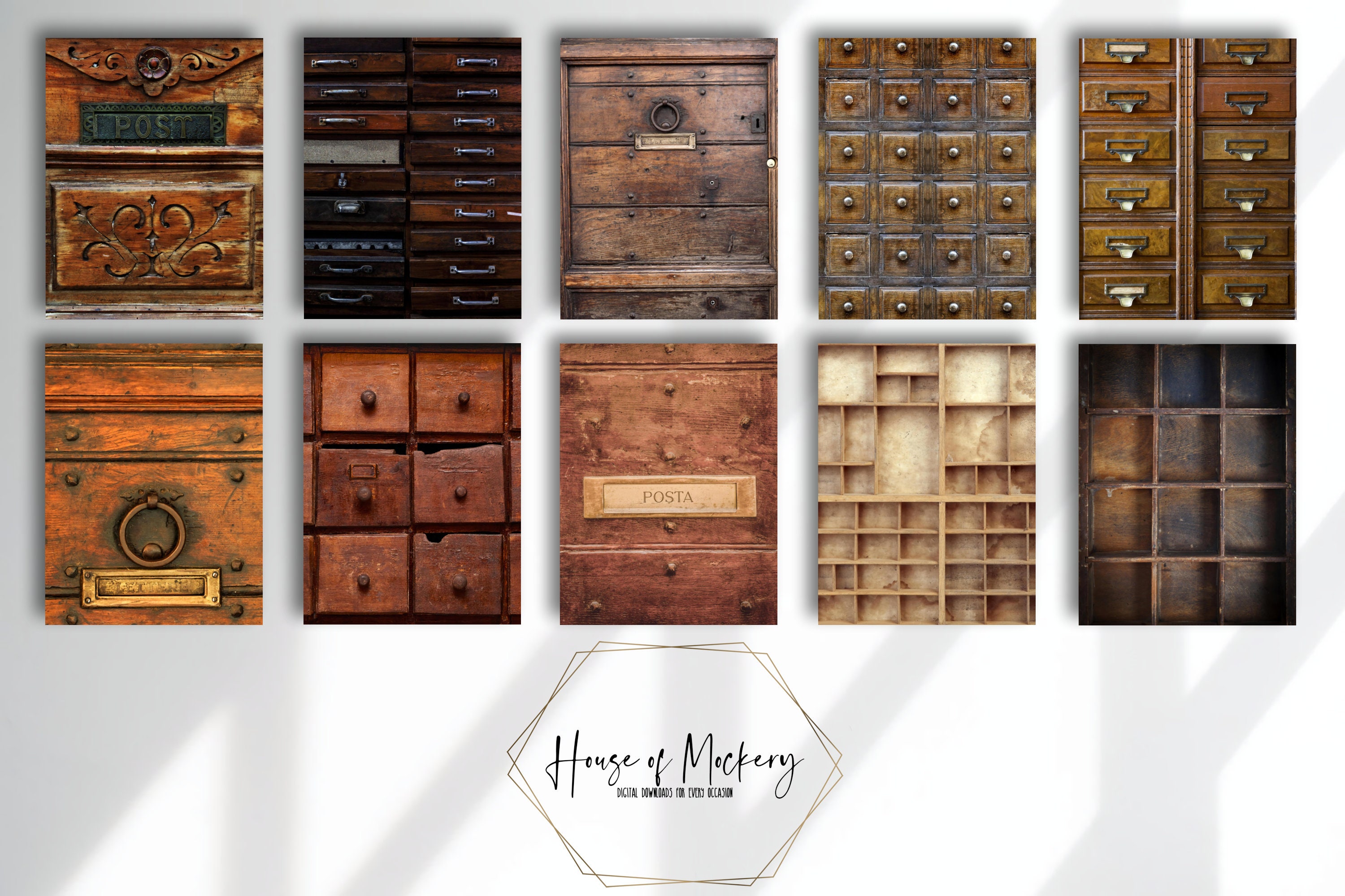 Cabinets of Curiosities II Digital Paper Kit 12x12 Inch, 10