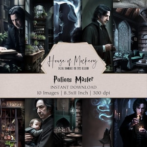 Potions Master Digital Paper Kit 8.5x11 Inch, 10 Digital INSTANT DOWNLOAD Hi-Res JPEG for Junk Journal, Scrapbooking & Printable Crafts