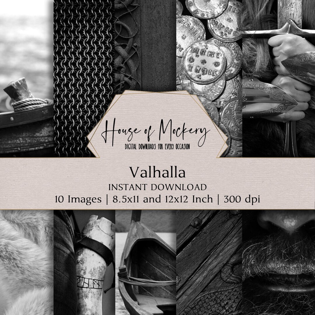 Valhalla Digital Paper Kit 8.5x11 and 12x12 Inch, 10 Digital INSTANT ...