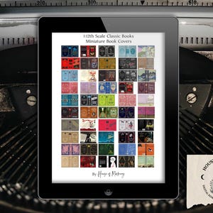 1:12 Scale Miniature Classic Book Covers 50 Digital INSTANT DOWNLOAD Images/Dollhouse/Book Jar/Printable Classic Book Themed Covers/300 dpi