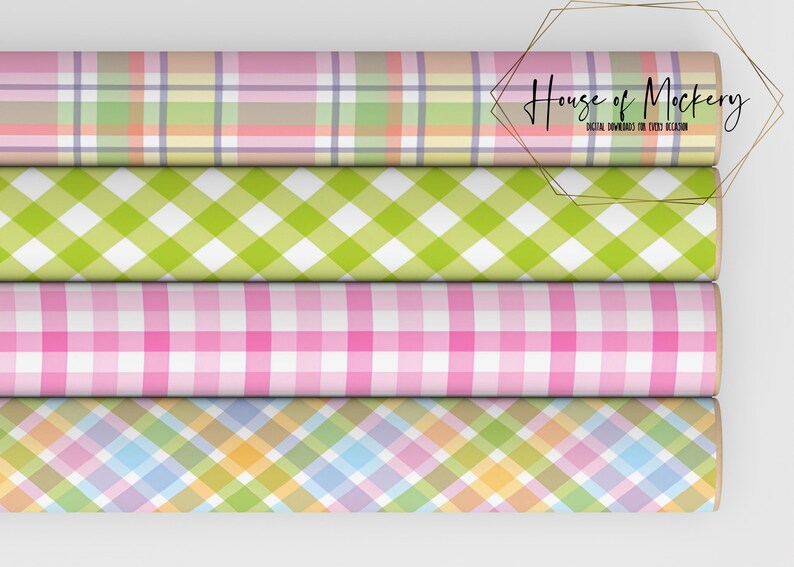 Easter Plaid Digital Paper Kit 12x12 Inch, 10 Digital INSTANT DOWNLOAD ...