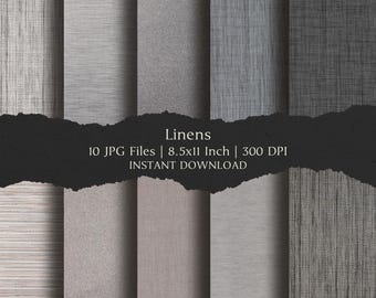 Linen Fabric Textures Digital Paper Kit 8.5x11 Inch,10 Digital INSTANT DOWNLOAD Hi-Res JPG for Junk Journal, Scrapbooking & Printable Crafts