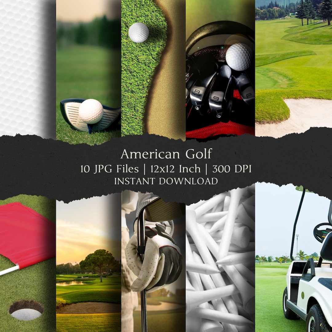 Golf Paper Frame American Golf Digital Paper Kit 12x12 Inch, 10 Digital INSTANT DOWNLOAD ...
