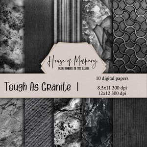Kit de papier de scrapbooking numérique robuste comme granit/grunge 8,5 x 11 et 12 x 12, 10 papiers numériques haute définition à TÉLÉCHARGEMENT IMMÉDIAT Grunge Images de stock