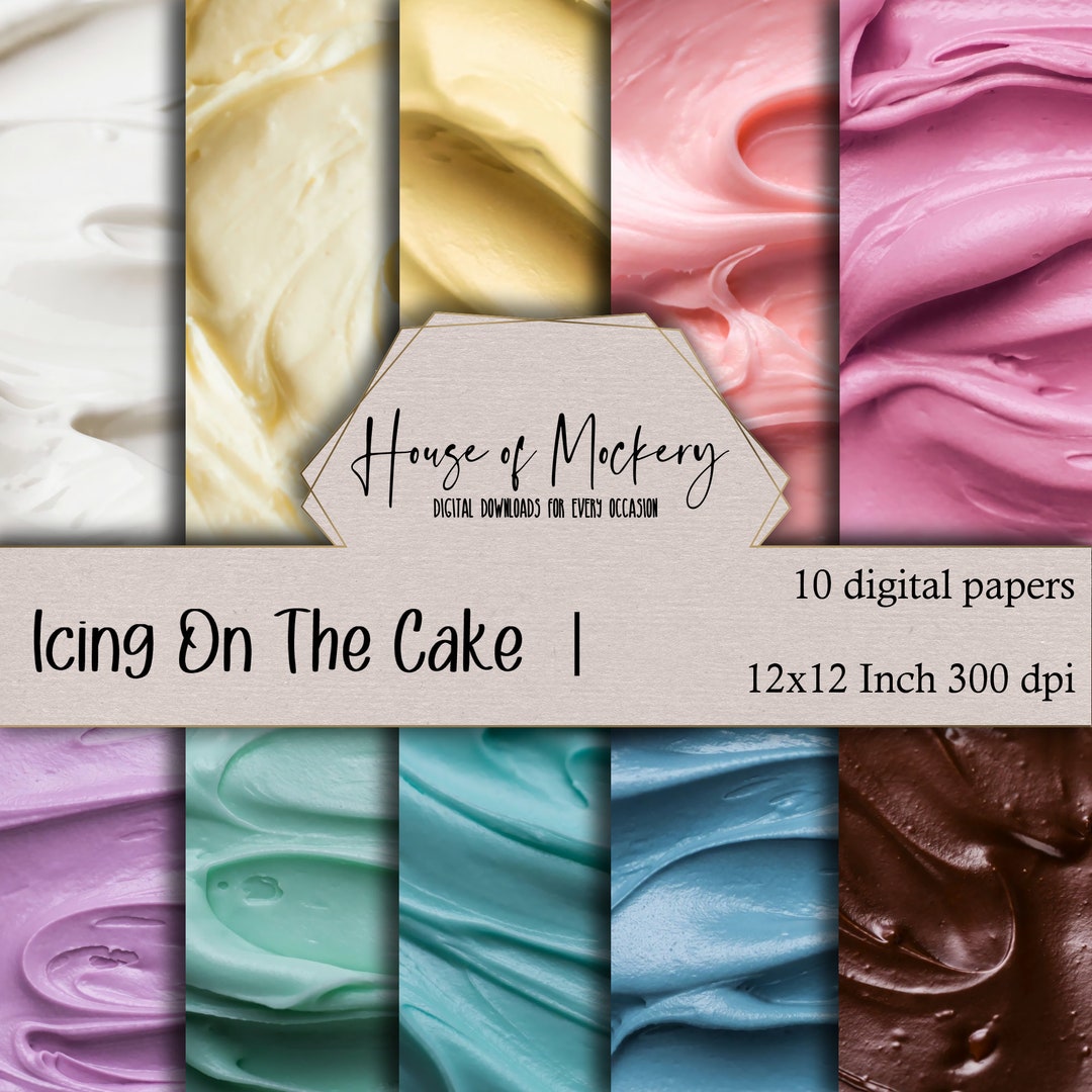 Icing on the Cake Digital Scrapbook Paper Kit 12x12 Inch 300 DPI, 10
