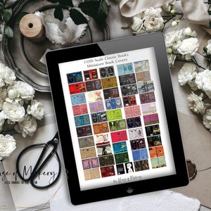 1:12 Scale Miniature Classic Book Covers 50 digitale SOFORT-DOWNLOAD Bilder / Puppenhaus / Bücherglas / Printable Classic Book Themed Covers / 300 dpi