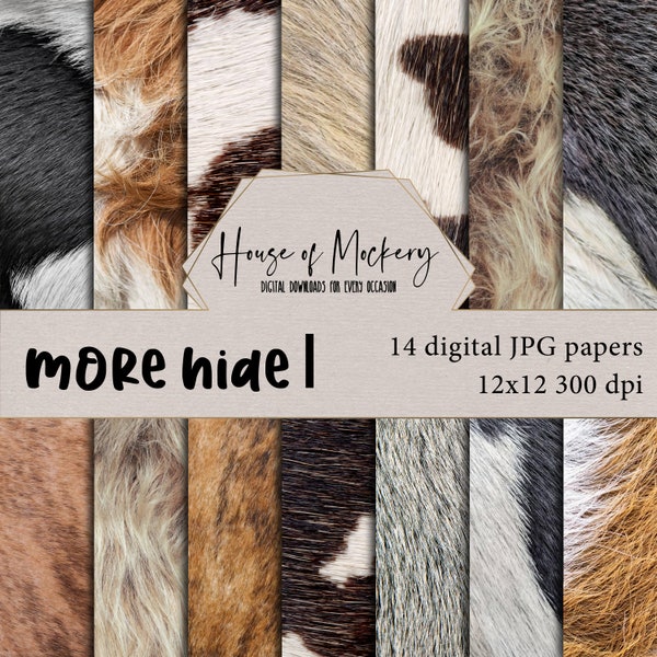 Cowhide Digital Papers Etsy