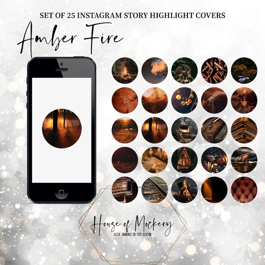 Amber Fire-25 Themed Instagram Highlight/ Ios Widget Covers/story ...