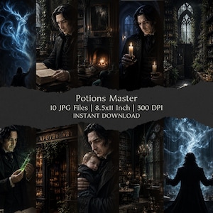 Potions Master digitale papierkit 8,5 x 11 inch, 10 digitale digitale INSTANT DOWNLOAD hi-res jpeg voor junkjournal, scrapbooking en afdrukbare ambachten