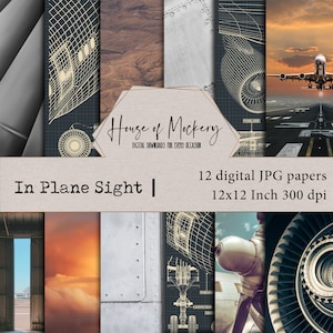 In Plane Sight digitale papierkit/12 x 12 inch, 12 digitale INSTANT DOWNLOAD high-definition papers, scrapbookpapier Digital Junk Journal