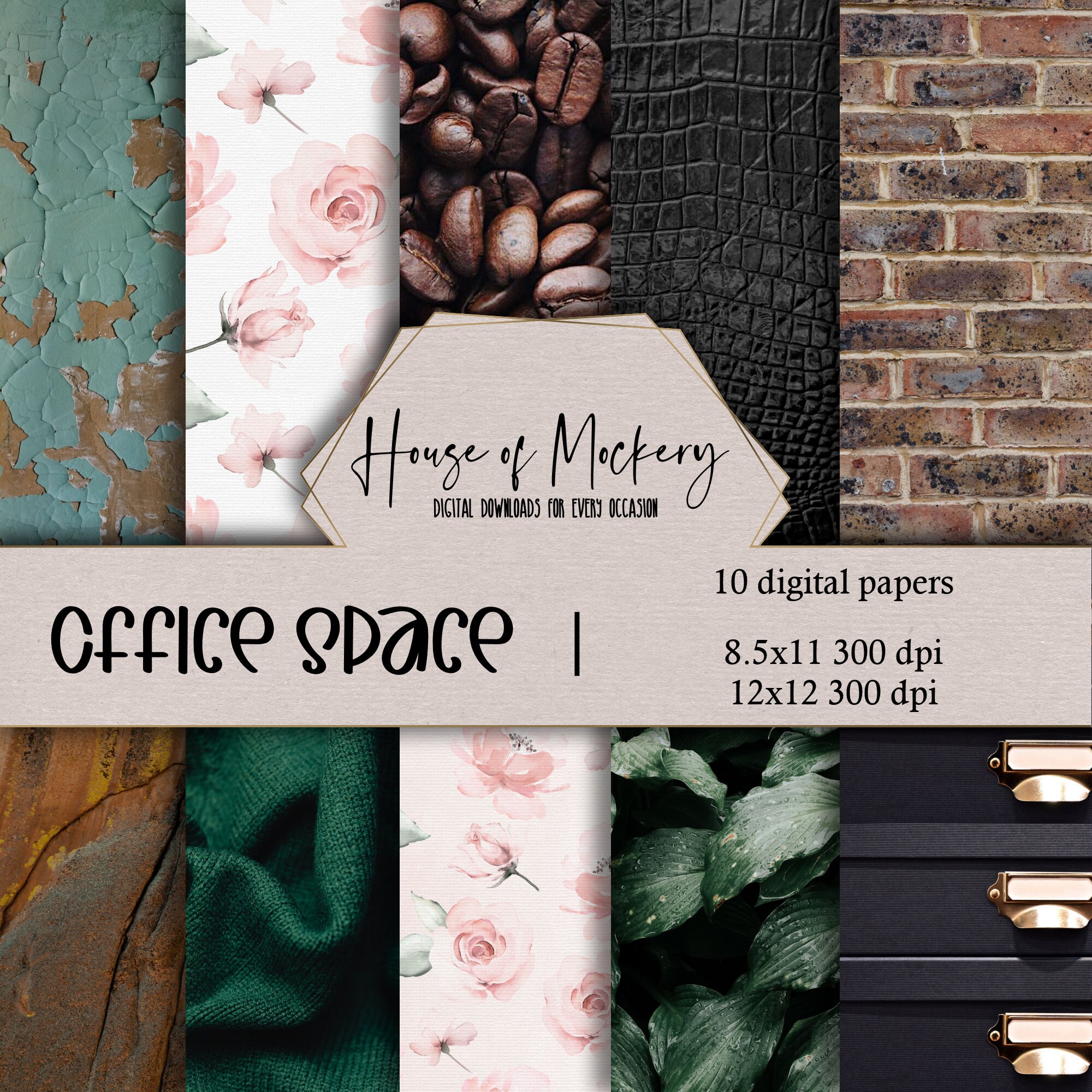 Office Space Digital Scrapbook Paper Kit 8.5x11 and 12x12 10 Etsy UK