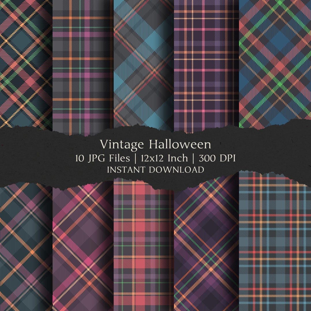 Vintage Halloween Digital Paper Kit 12x12 Inch, 10 Digital INSTANT ...