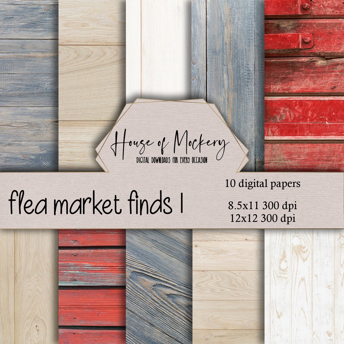 Flea Market Finds Digital Scrapbook Paper Kit 8.5x11 and - Etsy