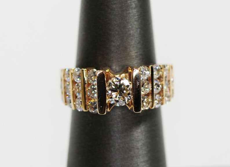 Vintage 14k Diamond Engagement Ring Round Diamond Ring Yellow | Etsy