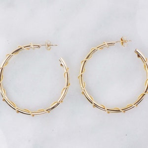 Vintage Large 14k Gold Hoop Earrings, 14k Yellow Gold Earrings, Gold Twisted Wire Hoop Earrings, 1 1/2 14k Gold Hoops image 8