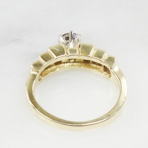 Vintage 14k Diamond Engagement Ring Round Diamond Ring Yellow - Etsy