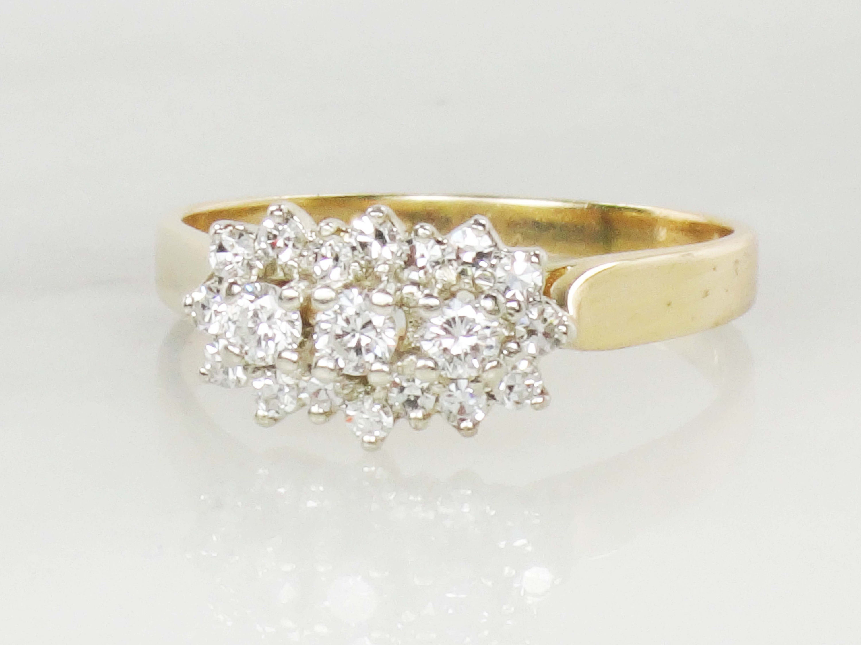 Vintage 14k Diamond Ring Diamond Statement Ring Diamond | Etsy