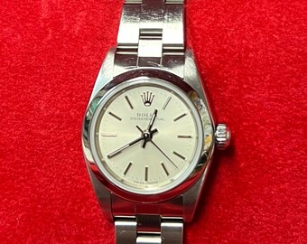 Vintage Rolex Stainless Steel Wristwatch Rolex Oyster Perpetual Watch Rolex Women's Watch