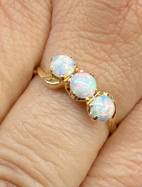 Vintage 14k Opal Ring Natural Opal Ring Opal Three