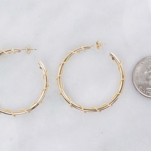 Vintage Large 14k Gold Hoop Earrings, 14k Yellow Gold Earrings, Gold Twisted Wire Hoop Earrings, 1 1/2 14k Gold Hoops image 9