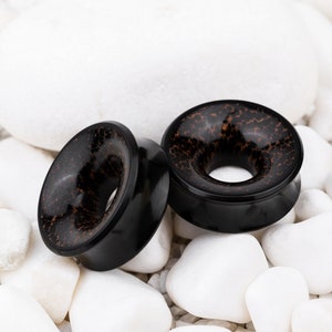 Black ear vortex tunnels, plug gauge, plug with wood inlaid, 12mm 14mm 16mm 18mm 20mm 22mm 24mm 26mm 28mm 30mm 32mm 34mm 36mm 38mm 40mm 42mm