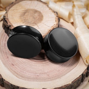 Black concave plugs, ear plugs, ear gauges 6mm 8mm 10mm 11mm 12mm 14mm 15mm 16mm 18mm 20mm 22mm 24mm 25mm 26mm 28mm 30mm 32mm 34mm 35mm 36mm