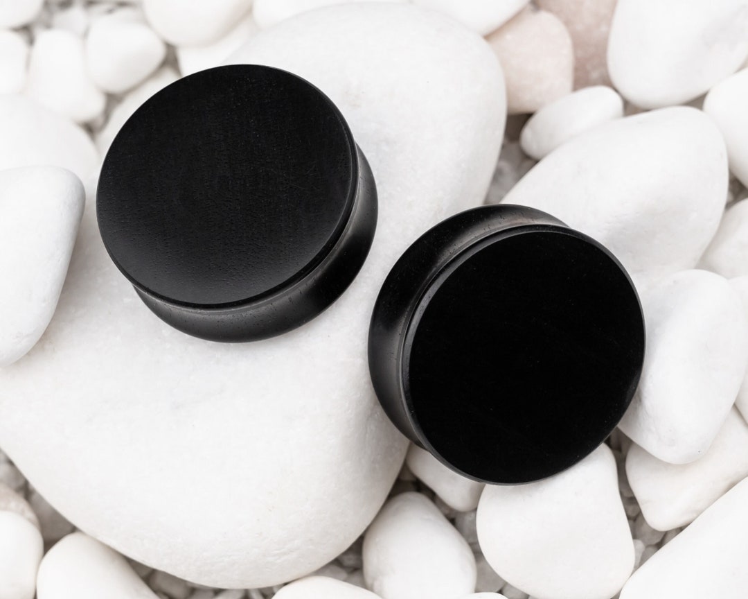 Black Wood Plugs, Plugs and Tunnels, Ear Gauges 4g 0g 00g 10mm 12mm