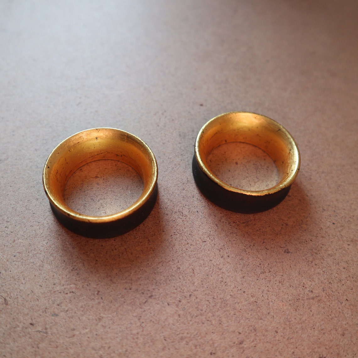 Ear tunnels with gold tunnel gauges plugs earrings gold Etsy