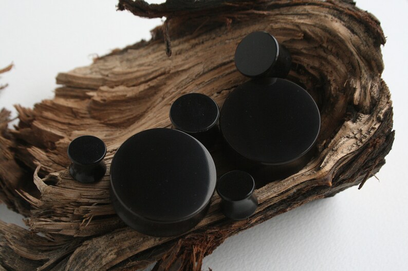 Black Ear Plugs Ebonite Plugs Ear Gauges 6mm 8mm 10mm 11mm Etsy