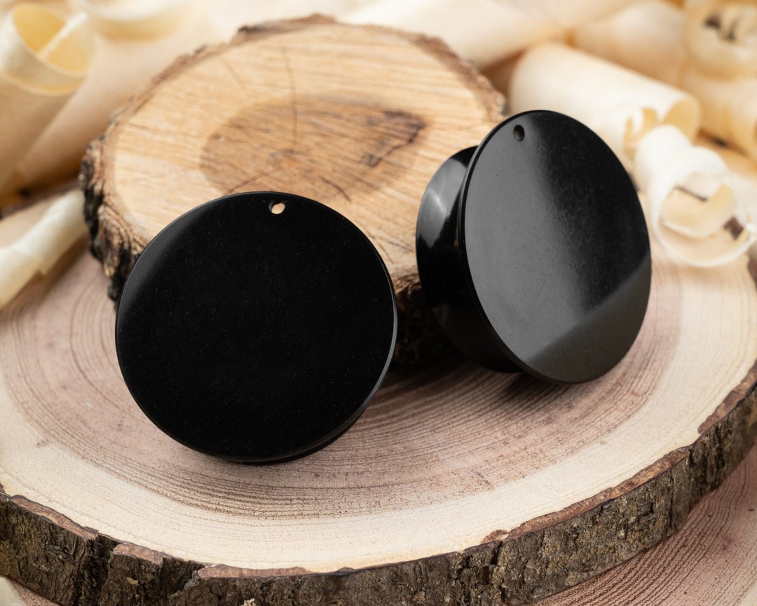 Black Ear Plugs, Black Ear Plugs With Holes, Plugs and Tunnels 4g 0g