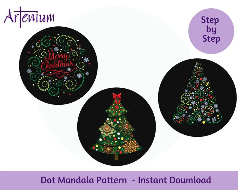 DOT MANDALA PATTERN Christmas Bundle Christmas Decoration | Etsy