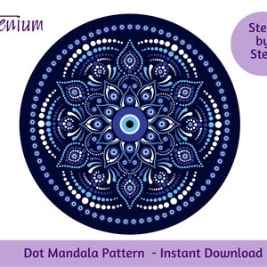 DOT MANDALA PATTERN #119 - Digital Pattern - Dot Art Guide - Mandala Template- Dot Mandala Painting