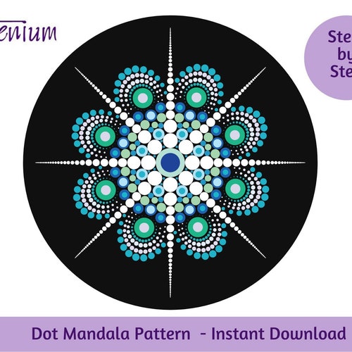 DOT MANDALA PATTERN 38 Digital Pattern Dot Art Guide Etsy