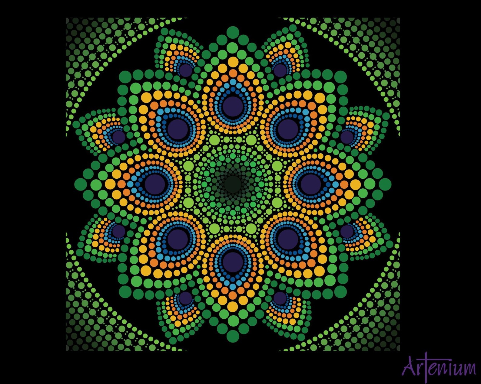 DOT MANDALA PATTERN 43 Digital Pattern Dot Art Guide | Etsy