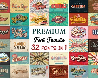 Download Retro Font Etsy Yellowimages Mockups