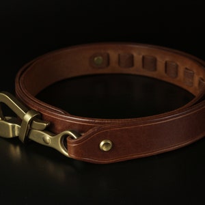HEYOU Handmade Vintage Look Saddle Leather Belt Type.2