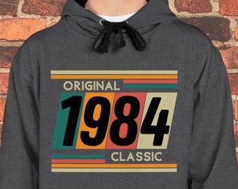 1984 Klassieke Originele Collage Hoodie - 40e verjaardagscadeau - Club 40 Pullover Heren en Dames