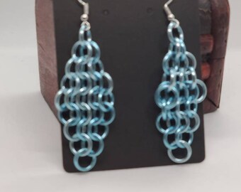 Custom diamond chainmaille earrings