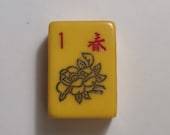 Vintage Mahjong One Flower Bakelite Catalin Tile