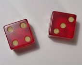 DB4 - Vintage Mahjong Bakelite Set - Red Pair of Dice