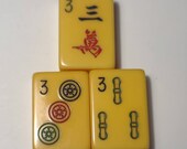DB4 - Vintage Mahjong Three Character, Dot or Bamboo Bakelite Tile